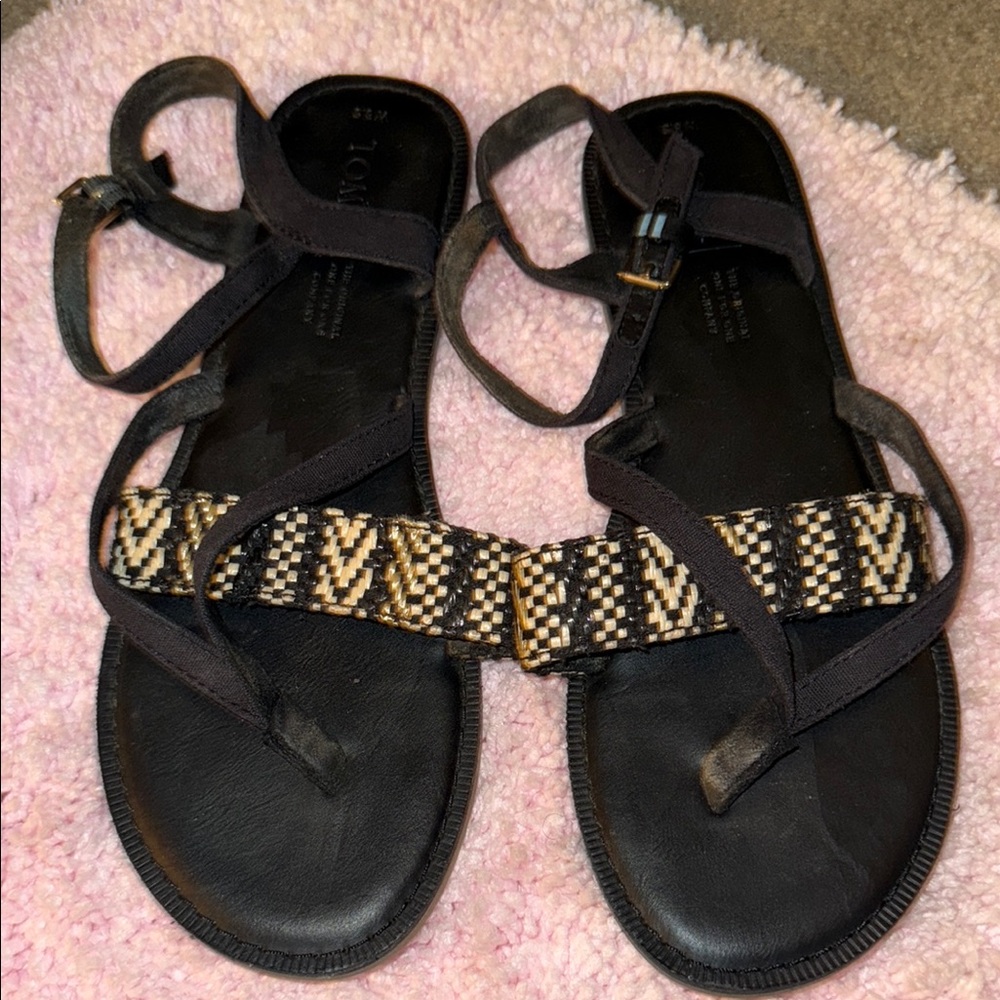 Stylish Black and Tan Sandals